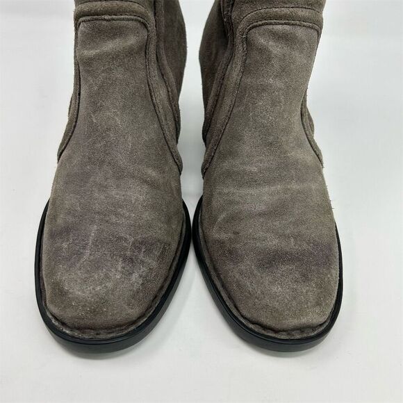 Born Women's Abby Gray Ankle Booties Size 8M Casual Zip Block Heel Fall - Picture 6 of 13